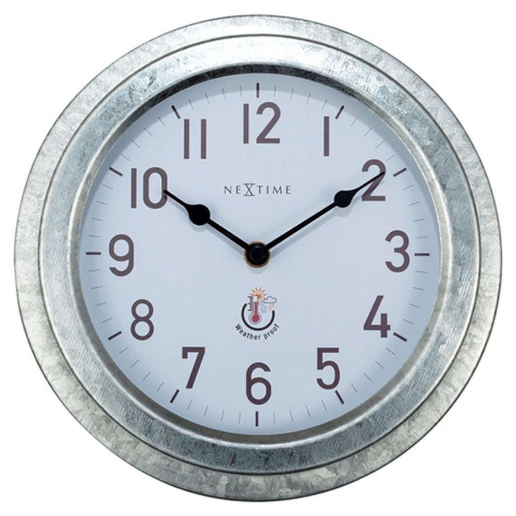 Nextime Ne-4301Ga Buitenwandklok Poppy 22 Cm Metaal/Gegalvaniseerd