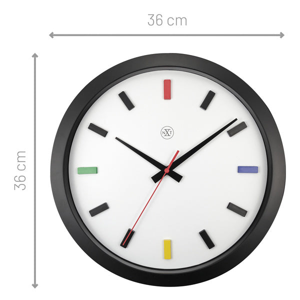 Nextime Nx-7362Di Kleurrijke Wandklok - 36Cm - Stille Klok - Multicolor - Nxt By - "Mix"