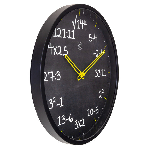 Nextime Nx-7363Zw Reken Wandkllok - 30Cm -Stille Klok- Rekenformule Design - Nxt By - "Maths"