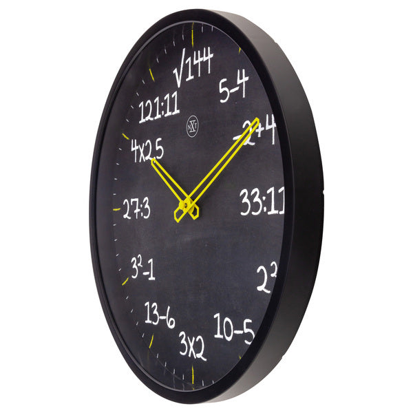 Nextime Nx-7363Zw Reken Wandkllok - 30Cm -Stille Klok- Rekenformule Design - Nxt By - "Maths"