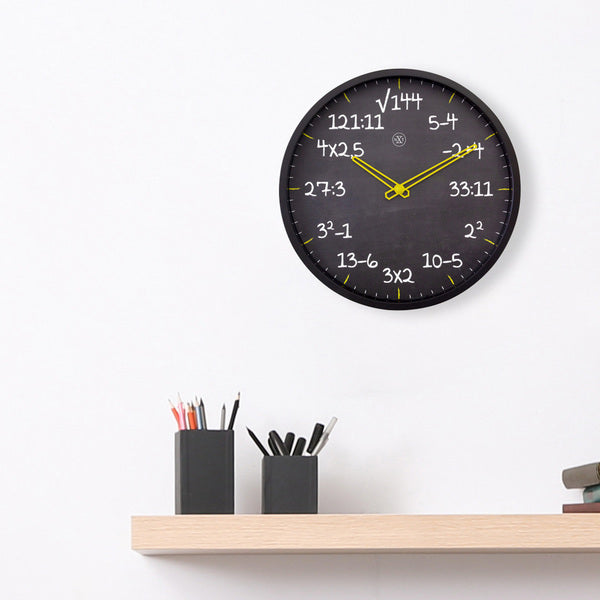 Nextime Nx-7363Zw Reken Wandkllok - 30Cm -Stille Klok- Rekenformule Design - Nxt By - "Maths"