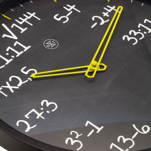 Nextime Nx-7363Zw Reken Wandkllok - 30Cm -Stille Klok- Rekenformule Design - Nxt By - "Maths"