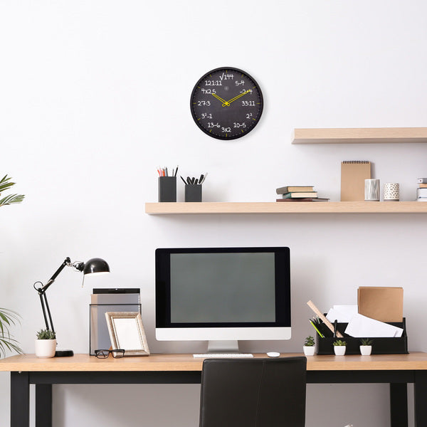 Nextime Nx-7363Zw Reken Wandkllok - 30Cm -Stille Klok- Rekenformule Design - Nxt By - "Maths"