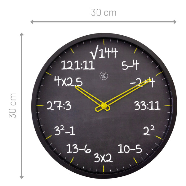Nextime Nx-7363Zw Reken Wandkllok - 30Cm -Stille Klok- Rekenformule Design - Nxt By - "Maths"