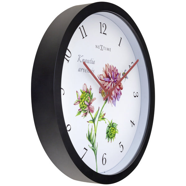 Nextime Ne-4317 Buitenklok Knautia 30.5 Cm Zwart/Wit