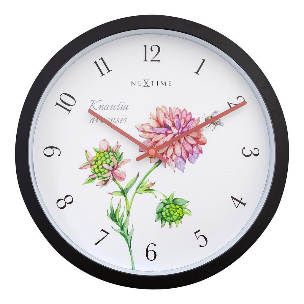 Nextime Ne-4317 Buitenklok Knautia 30.5 Cm Zwart/Wit