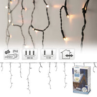 Overige Merken Ijspegel Led Verlichting Snoer 90 Led'S 300 Cm Warm Wit Zwart