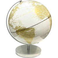 Overige Merken Wereldbol Met Licht 26X25X31 Cm Wit/Goud