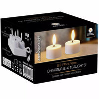S.i.a. Led Theelichten Oplaadbaar 4 Cm 4 Stuks Wit