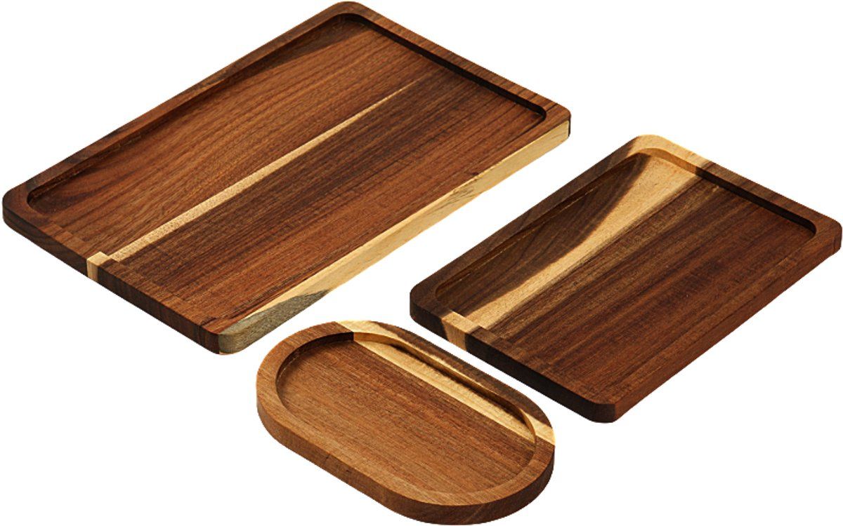 Ceruzo Dienbladen - Acaciahout - Set Van 3