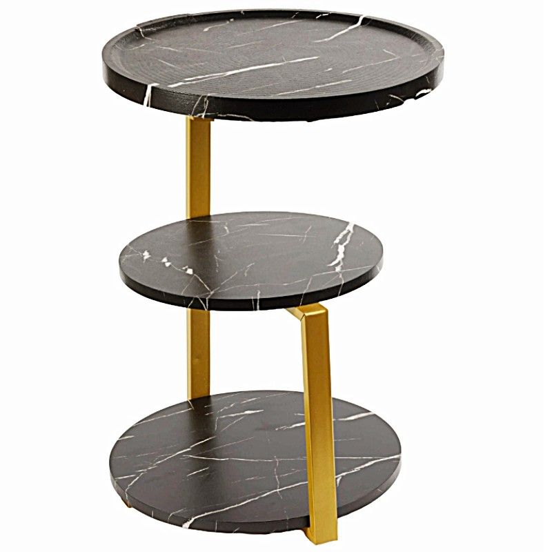 Ceruzo Moderne Bijzettafel - Zwart - Goud