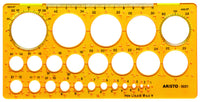 Aristo Ar-5031 Cirkelsjabloon 1-36 Mm 25 Cirkels