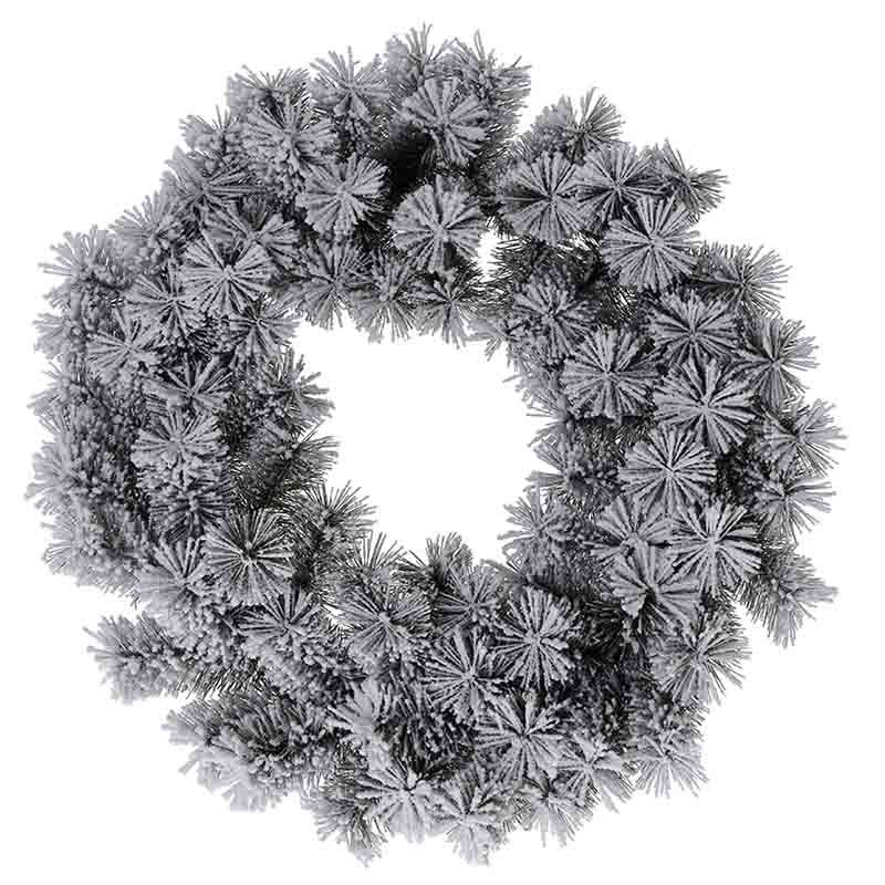 Kerstkrans - Groen Met Sneeuw - 50 Cm