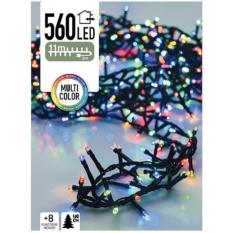 Micro Cluster - 560 Led's -11 Meter - Multicolor - 8 Functies + Geheugen