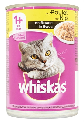 Whiskas Can Adult Morceaux En Sauce Poulet 400 GR (12 pièces)