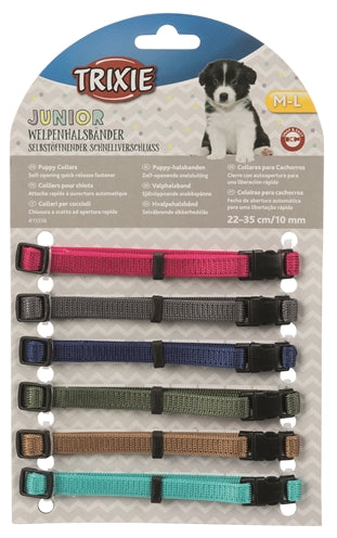 Trixie Ensemble Collier Chiot Marron / Beige / Gris / Rose / Bleu / Orange 22-35 CM 6 PCS
