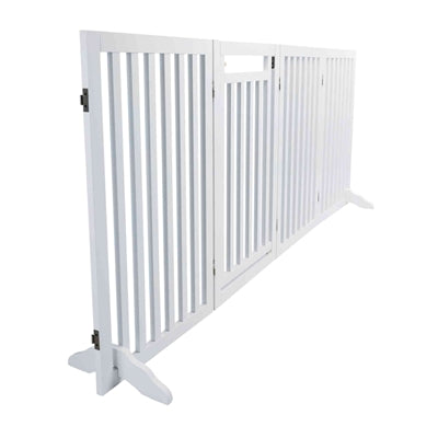 Trixie Barrière pour Chien avec Porte Blanc 60-160 X 81 CM