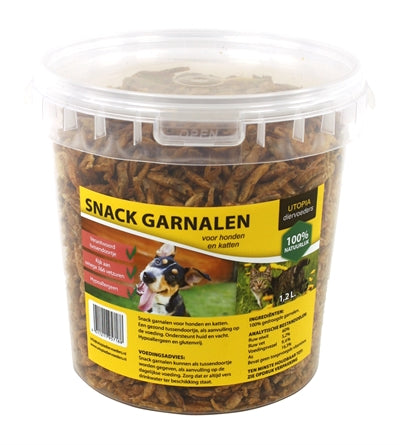 Crevettes séchées Utopia pour chiens et chats 1,2 LTR