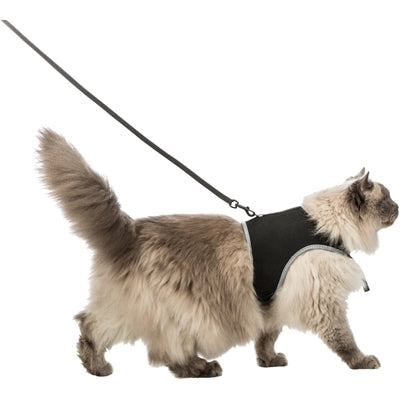 Trixie Cat Harness Soft With Leash Assorted 24-42 CMX1.2 MTR