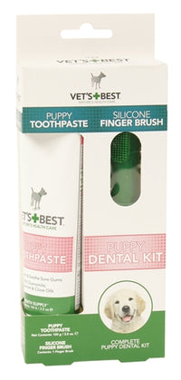 Kit de dentifrice pour chiots Vets Best avec brosse à doigts