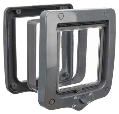 Trixie 4-Way Cat Flap Including Tunnel Piece Gray 20X22 CM