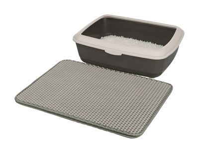 Trixie Bac à litière pour chat Tapis de sortie Eva Gris 45 x 35 cm
