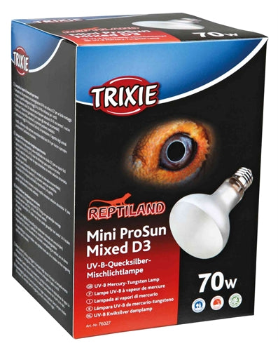Trixie Reptiland Mini Prosun Mixed D3 Lampe UV-B à démarrage automatique 70 WATT 8X8X10,8 CM