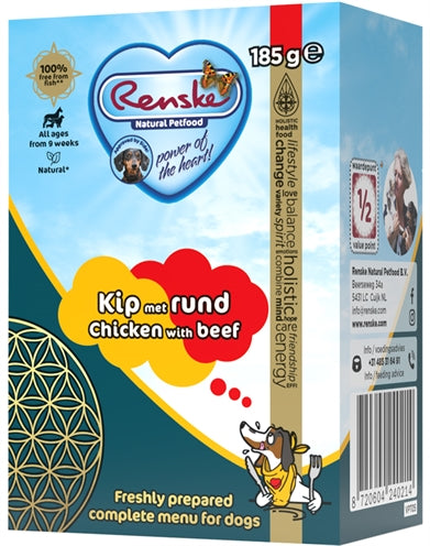Renske Repas Fraîchement Préparé Poulet / Boeuf 24X185 GR