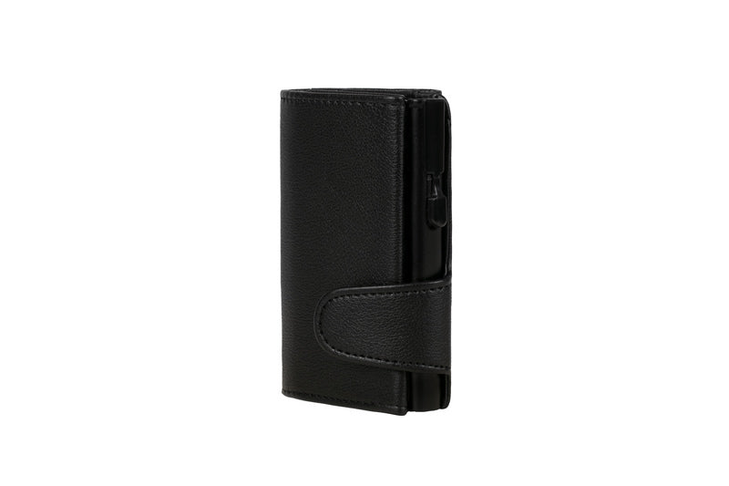 Juscha Ju-961101 Pasjeshouder Clicksafe Rfid Kunstleer Zw/Zw 8 Pasjes Met Opbergvak Voor Muntgeld