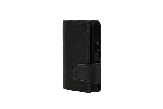 Juscha Ju-961101 Pasjeshouder Clicksafe Rfid Kunstleer Zw/Zw 8 Pasjes Met Opbergvak Voor Muntgeld