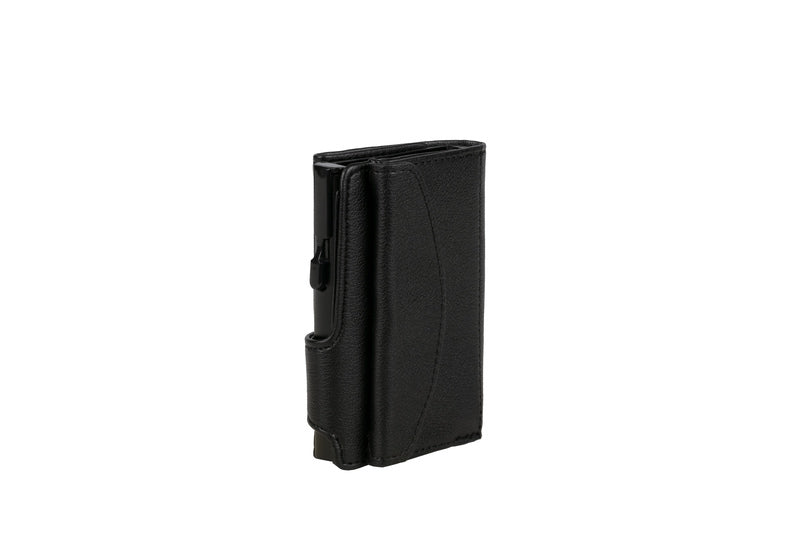 Juscha Ju-961101 Pasjeshouder Clicksafe Rfid Kunstleer Zw/Zw 8 Pasjes Met Opbergvak Voor Muntgeld