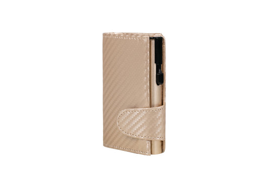 Juscha Ju-963407 Pasjeshouder Clicksafe Rfid Kunstleer Carbon Champ 8 Pasjes Met Opbergvak Voor Muntgeld
