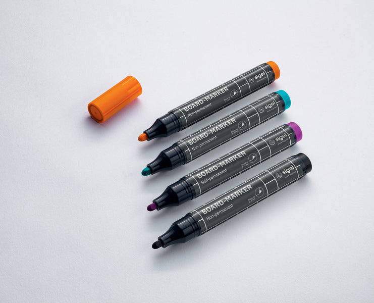 Sigel Si-Ba011 Whiteboardstift 4 Kleur Zwart/Cyan/Magenta/Oranje.