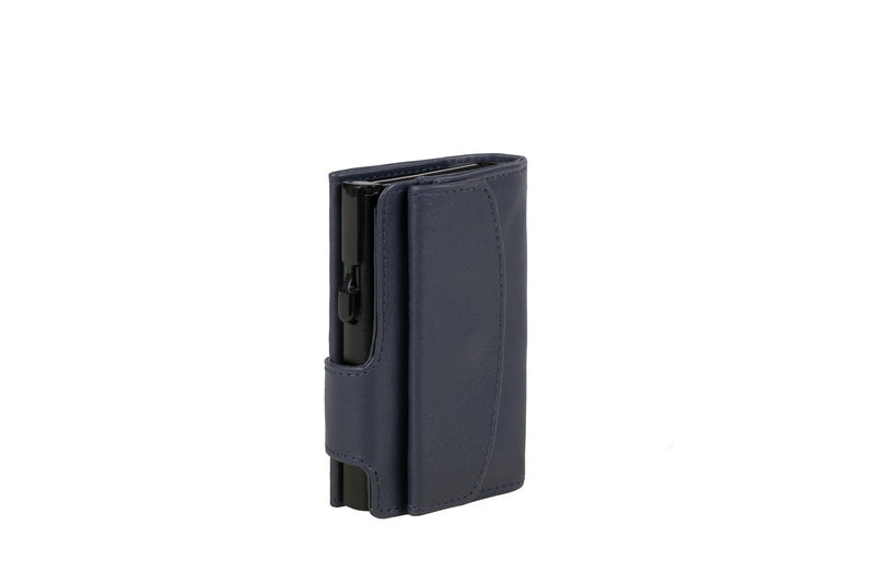 Juscha Ju-961202 Pasjeshouder Clicksafe Rfid Kunstleer Bl/Zw 8 Pasjes Met Opbergvak Voor Muntgeld