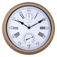 Nextime Ne-4305Br Buitenweerstationklok 40,5 Cm Metaal Bruine Hyacint