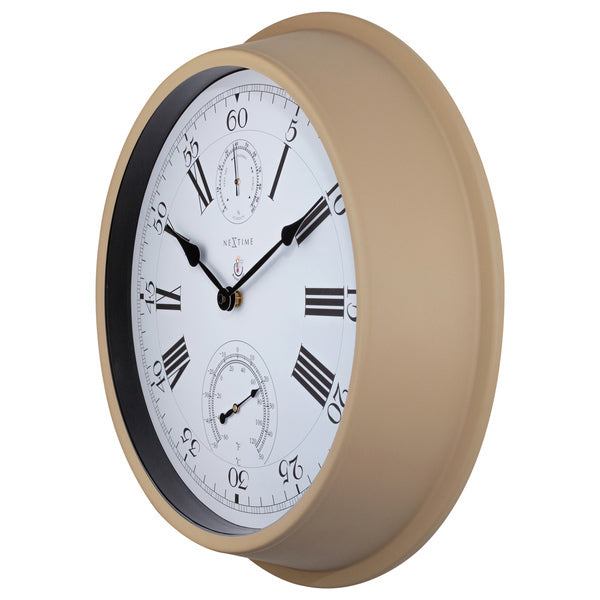 Nextime Ne-4305Br Buitenweerstationklok 40,5 Cm Metaal Bruine Hyacint