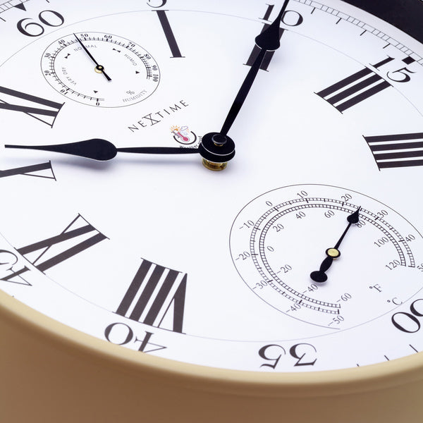 Nextime Ne-4305Br Buitenweerstationklok 40,5 Cm Metaal Bruine Hyacint