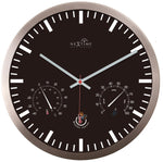 Nextime Ne-90513Zw Wandklok + Weerstation 25Cm Zwart Rc Aluminium