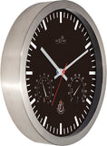 Nextime Ne-90513Zw Wandklok + Weerstation 25Cm Zwart Rc Aluminium