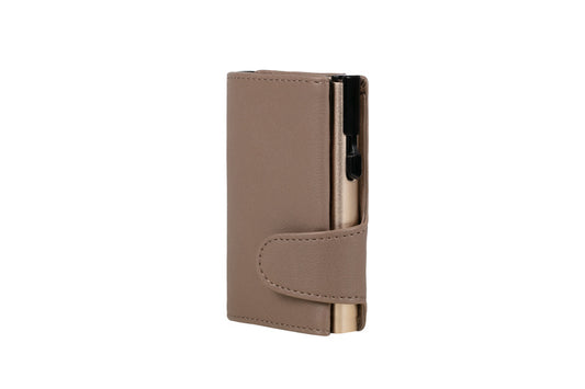 Juscha Ju-963106 Pasjeshouder Clicksafe Rfid Kunstleer Beige/Champ 8 Pasjes Met Opbergvak Voor Muntgeld