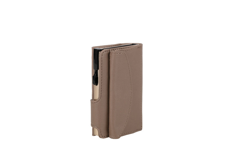Juscha Ju-963106 Pasjeshouder Clicksafe Rfid Kunstleer Beige/Champ 8 Pasjes Met Opbergvak Voor Muntgeld