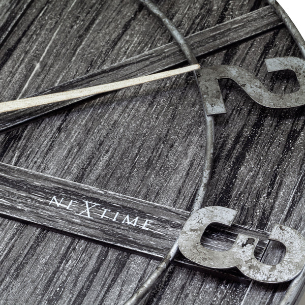 Nextime Ne-3276Zw Wandklok York 50 Cm Zwart/Hout/Metaal