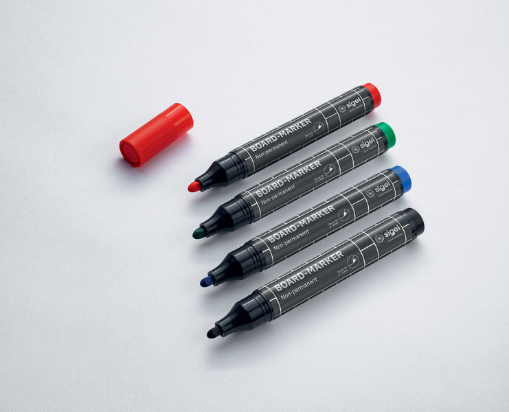 Sigel Si-Ba010 Whiteboardstift 4 Kleur Zwart/Blauw/Rood/Groen
