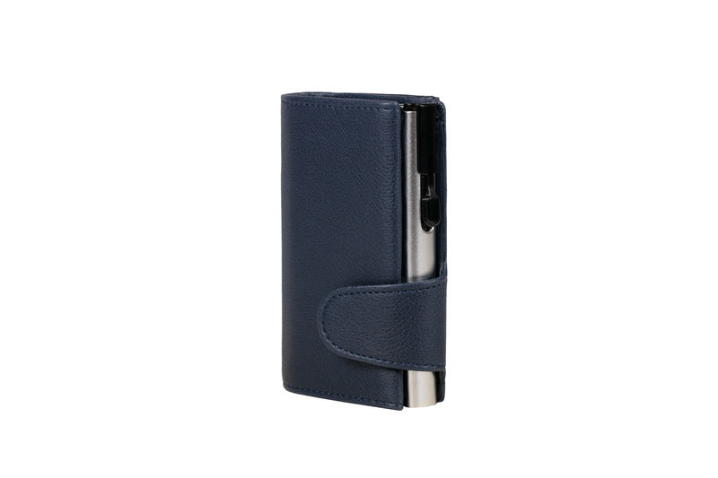Juscha Ju-962102 Pasjeshouder Clicksafe Rfid Kunstleer Bl/Zi 8 Pasjes Met Opbergvak Voor Muntgeld