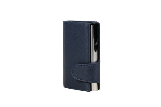 Juscha Ju-962102 Pasjeshouder Clicksafe Rfid Kunstleer Bl/Zi 8 Pasjes Met Opbergvak Voor Muntgeld