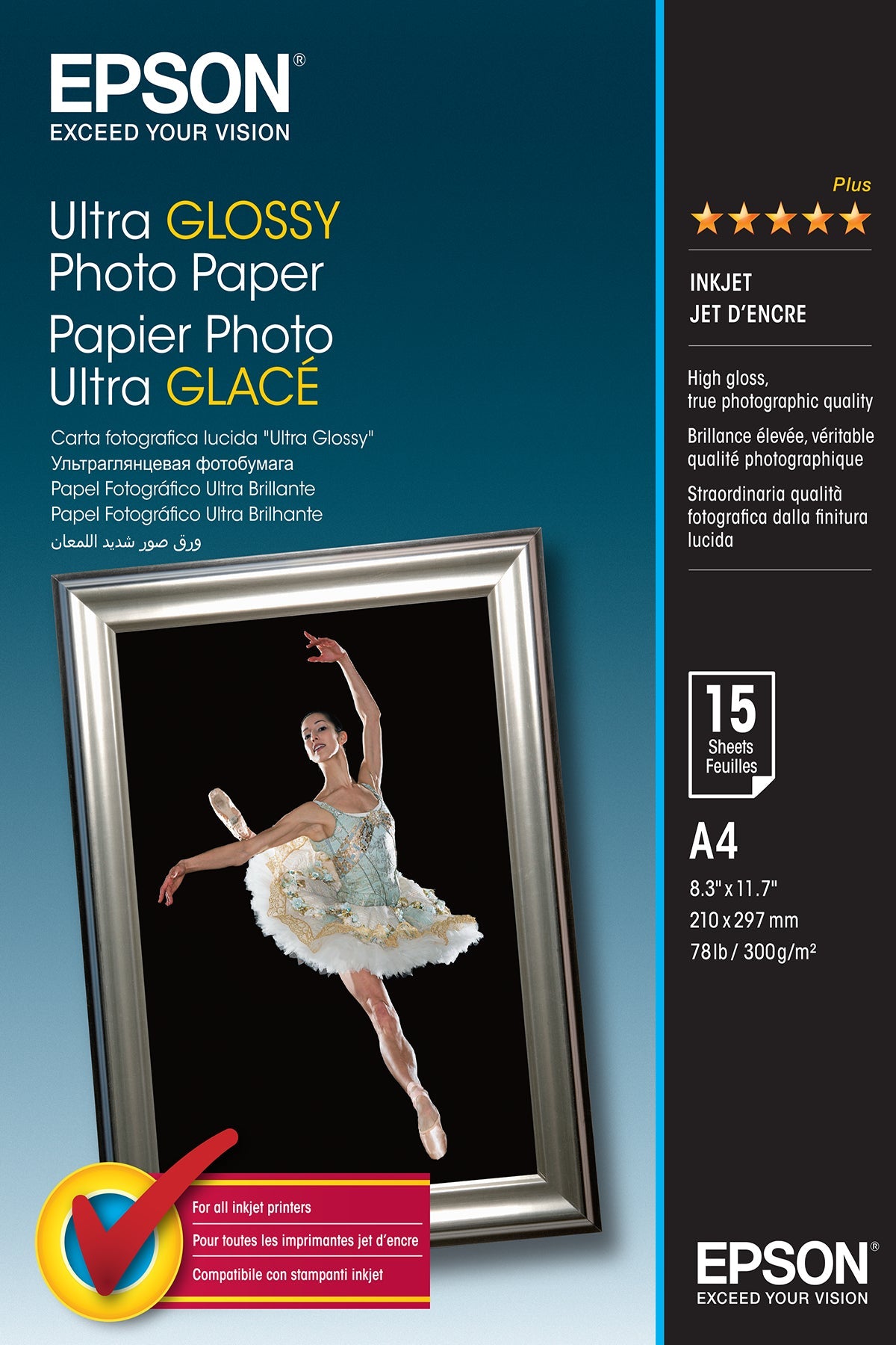 Epson Ultra Glossy Photo Paper A4, 15 Sheet, 300G    S041927