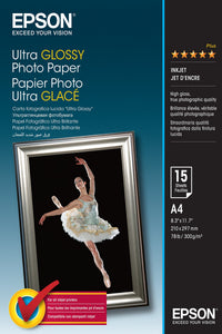Epson Ultra Glossy Photo Paper A4, 15 Sheet, 300G    S041927