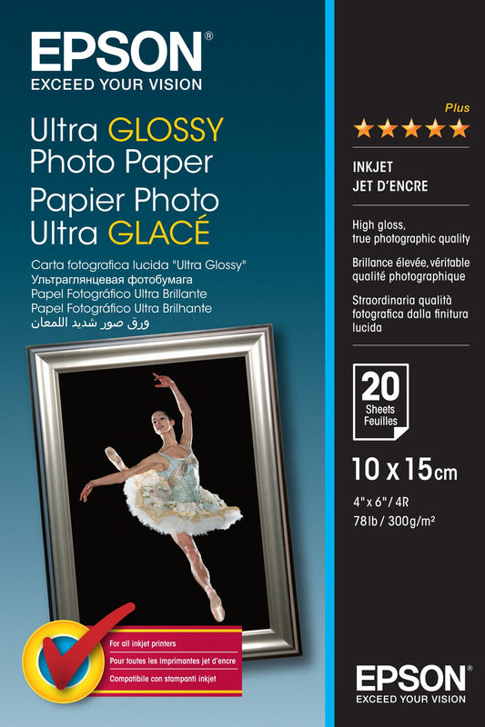 Epson Ultra Glossy Photo Paper 10X15Cm, 20 Sheet, 300G S 041926