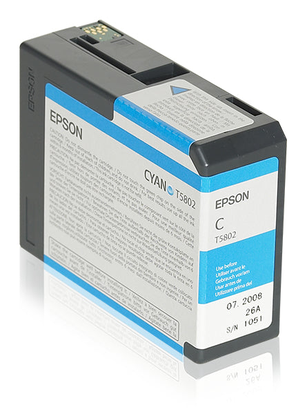 Epson Ink Cartridge Cyan T 580  80 Ml              T 5802