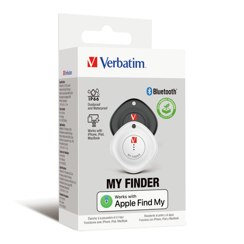 1X2 Verbatim My Finder Bluetooth Item Finder, Black/White 32131